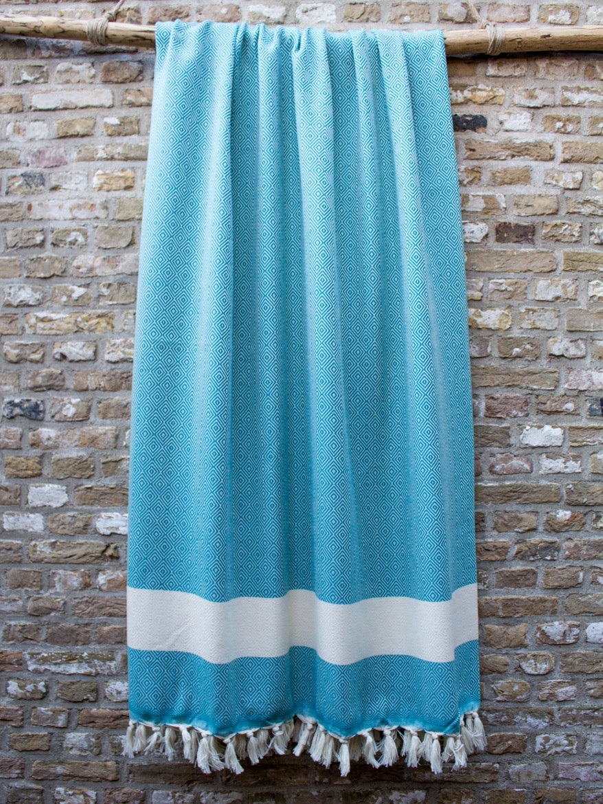 Hamamdoek XXL - Plaid - Stranddoek XXL Diamond teal