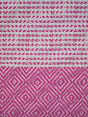Stranddoek - Hamamdoek Diamond Stripe roze