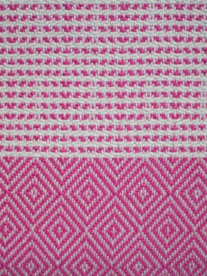 Stranddoek - Hamamdoek Diamond Stripe roze