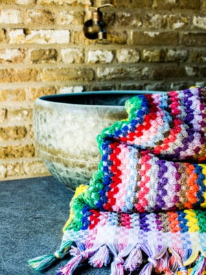 Badlaken Pompom meerkleurig