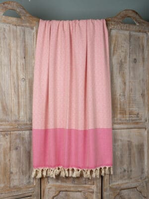 Hamamdoek xxl - plaid - stranddoek xxl diamond stripe roze