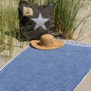 Stranddoek Pompom blauw