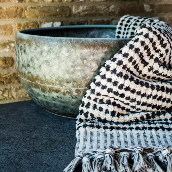 Stranddoek Pompom zwart